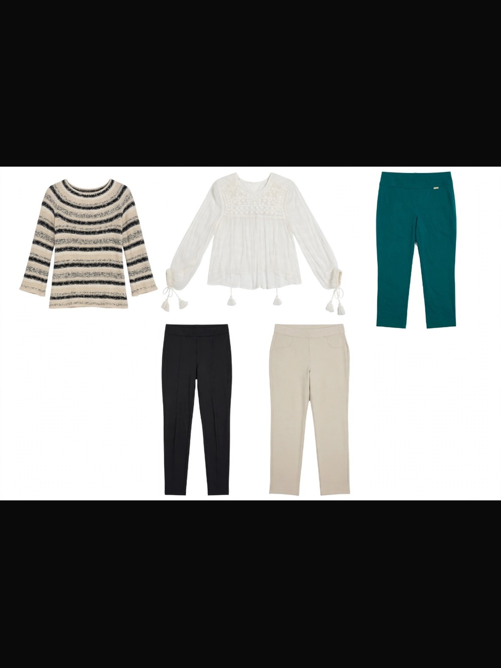 Kids Ponte Knit Capri Pants in Teal, Black, and Cream